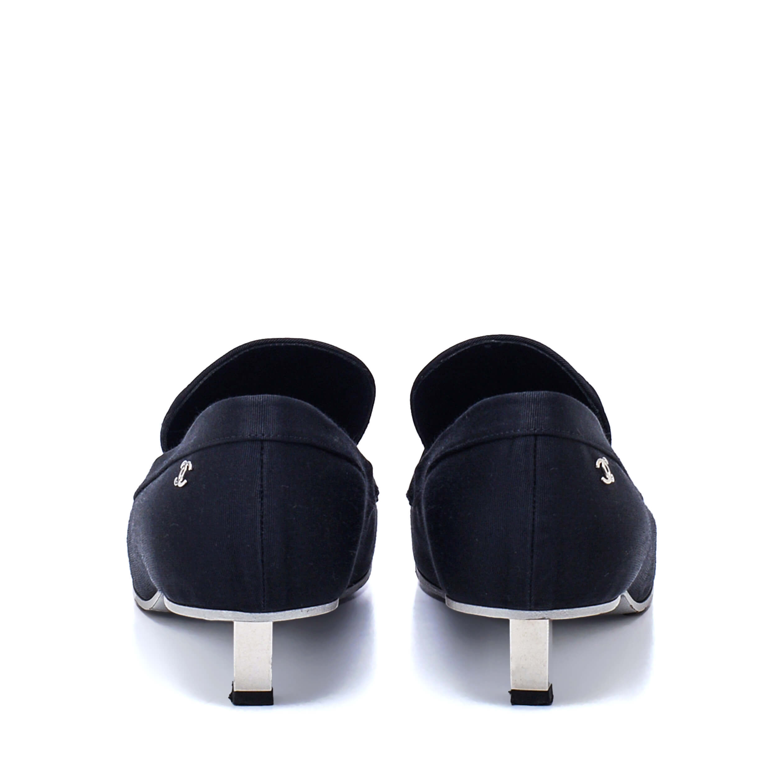 Chanel - Black Ruler Heeled Loafers / 39